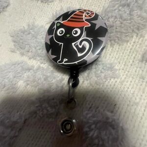 Black Cat Halloween Badge Reel